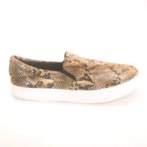 Soda Womens Snake Patent Sneakers Slip On Gusset Cushioned Collar Brown‎ 5.5
